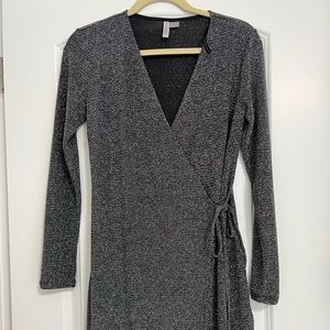 H&M silver sparkly wrap dress